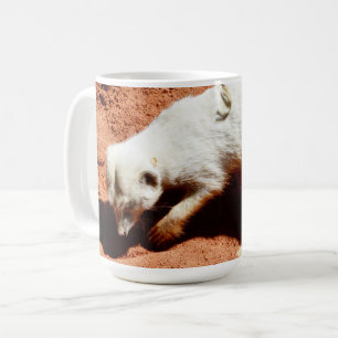 Nature's Forager: White Meerkat Digging for Bugs Coffee Mug