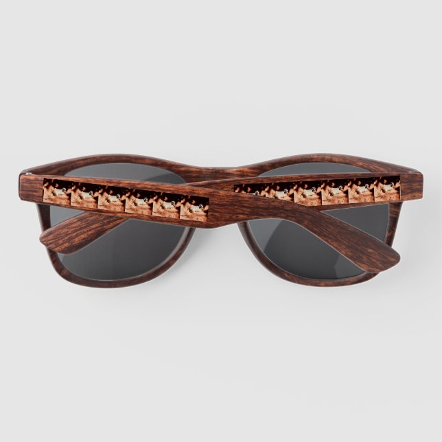 Nature's Forager: White Meerkat Digging for Bugs Sunglasses (Back)