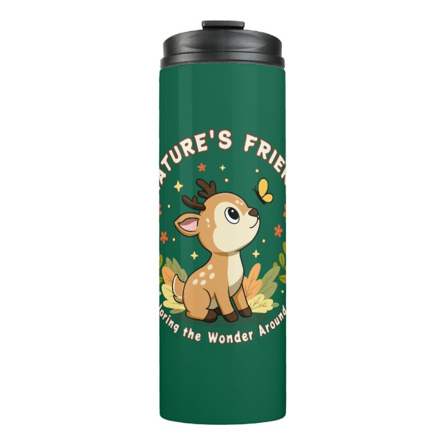 Nature's Friend Cute Fawn Woodland Animal Thermal Tumbler (Front)