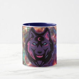 Nature's Galaxy, Cosmic Wolf Graphic Art Mug