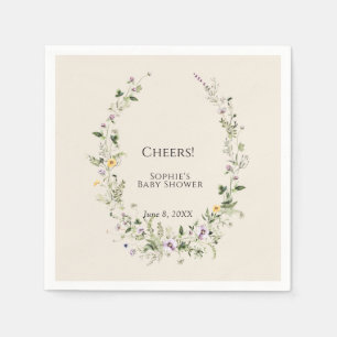 Natures Garden Little One In Bloom Baby Shower Napkin