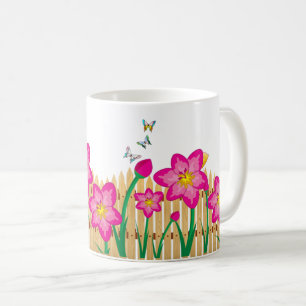 Nature's Garden Pink Flower – Elegant Floral Coffee Mug