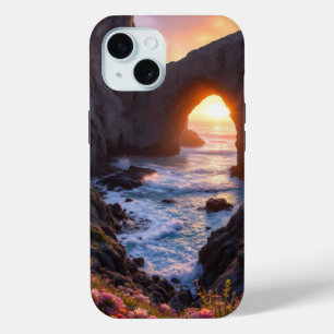 Nature's Gateway: The Flowering Sea Arch iPhone 15 Case