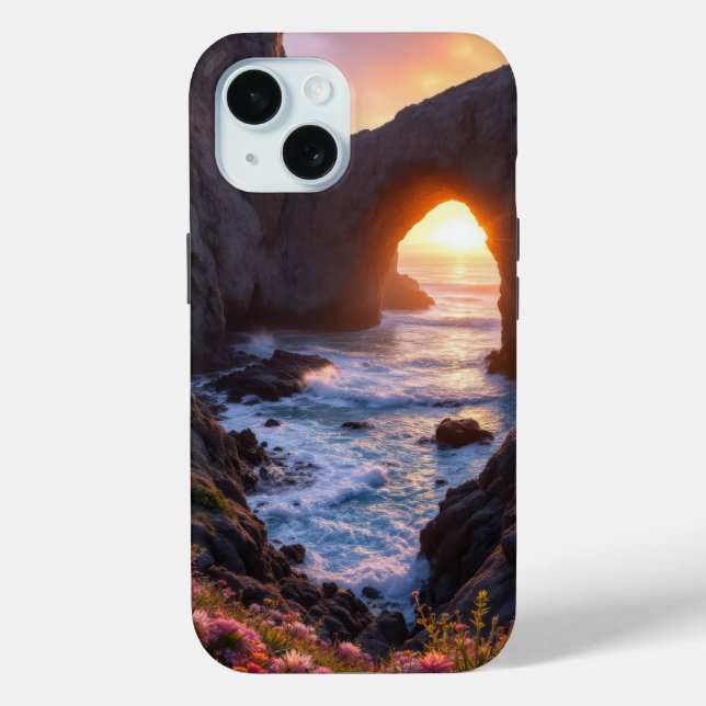 Nature's Gateway: The Flowering Sea Arch Case-Mate iPhone Case (Back)