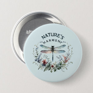 Nature's Harmony - Artistic Dragonfly 7.5 Cm Round Badge
