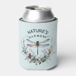 Nature's Harmony - Artistic Dragonfly Can Cooler