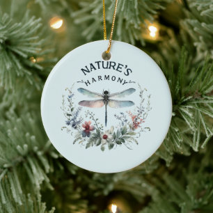 Nature's Harmony - Artistic Dragonfly Ceramic Ornament