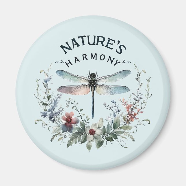 Nature's Harmony - Artistic Dragonfly Magnet (Front)