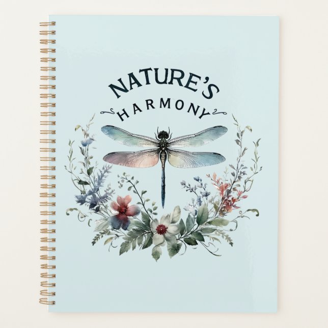 Nature's Harmony - Artistic Dragonfly Planner (Front)
