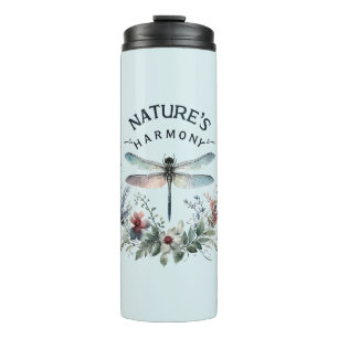 Nature's Harmony - Artistic Dragonfly Thermal Tumbler