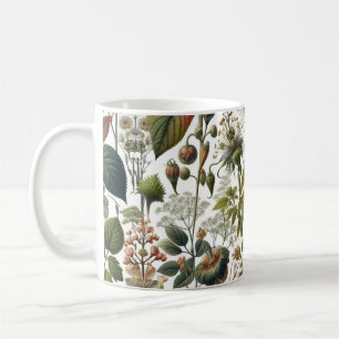 Nature's Harmony: Botanical Seamless Pattern  Coffee Mug