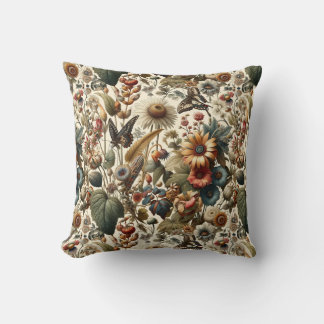 Nature's Harmony: Botanical Seamless Pattern Cushion
