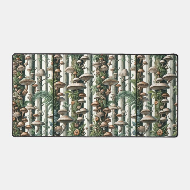 Nature's Harmony: Botanical Seamless Pattern  Desk Mat (Front)
