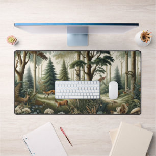 Nature's Harmony: Botanical Seamless Pattern Desk Mat