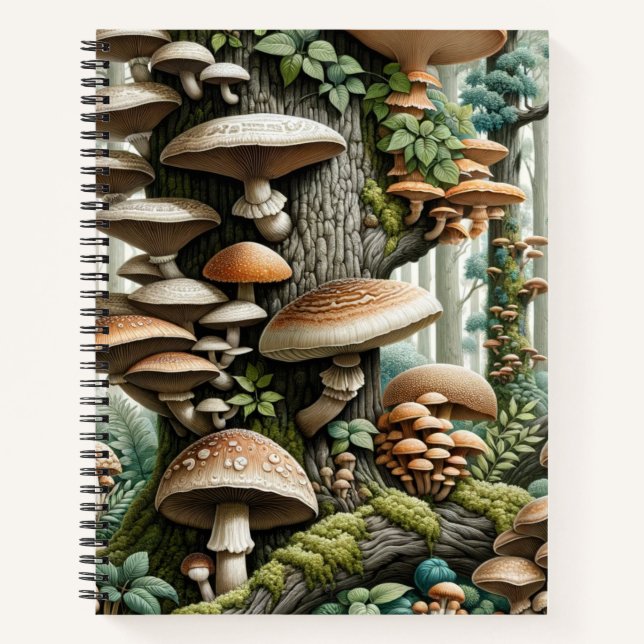 Nature's Harmony: Botanical Seamless Pattern  Notebook (Front)