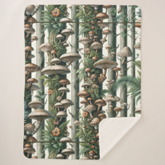 Nature's Harmony: Botanical Seamless Pattern Sherpa Blanket