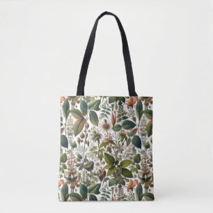 Nature's Harmony: Botanical Seamless Pattern Tote Bag