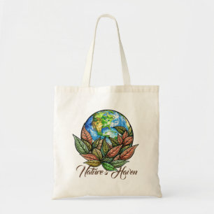 Nature's Haven, Earth Day Colourful Leaves Tote Bag