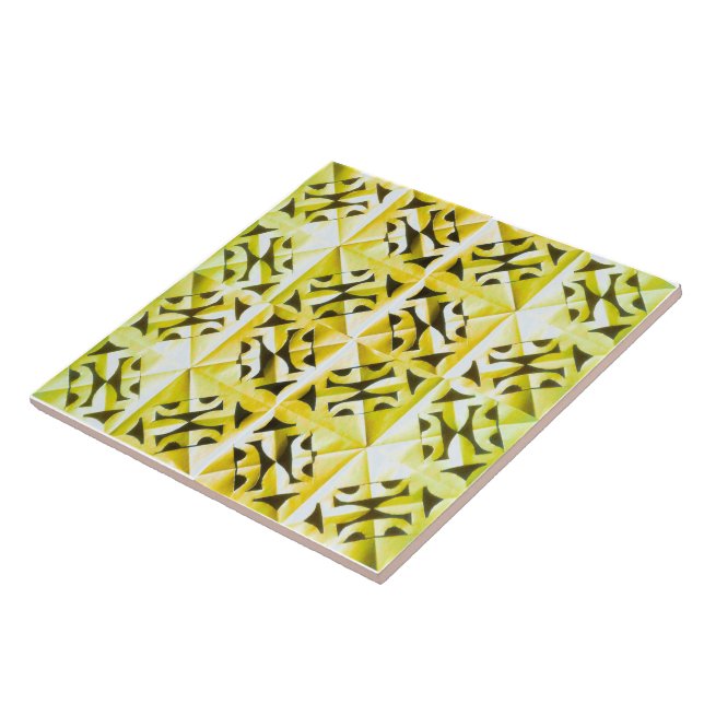 Nature's Hidden Geometry Abstract Geometric  Ceramic Tile (Side)