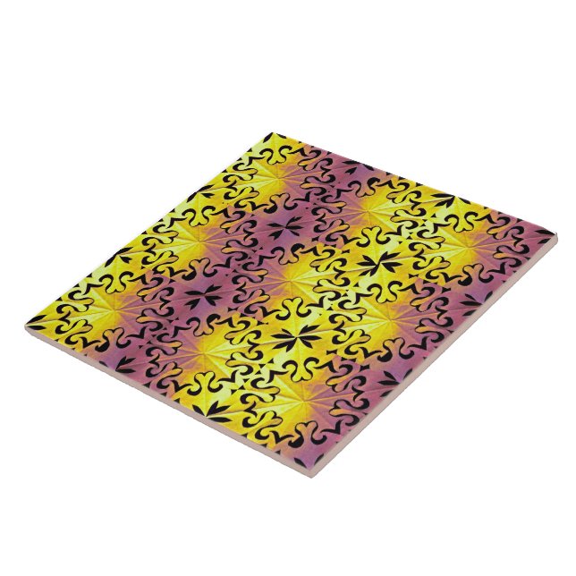 Nature's Hidden Geometry Abstract Geometric  Ceramic Tile (Side)