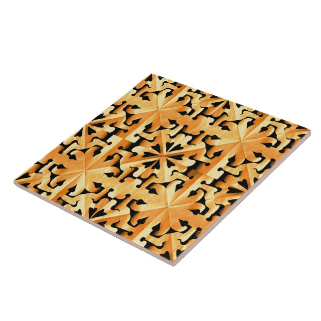 Nature's Hidden Geometry Abstract Geometric  Ceramic Tile (Side)