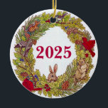 Nature's Holiday Wreath Ceramic Ornament<br><div class="desc">So gracious - nature's wreath!  A beautiful,  thoughtful gift you can purchase as is or change the messages on front and back.</div>