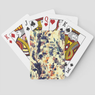 Nature's Imprints: Floral Leaves Seamless. Playing Cards
