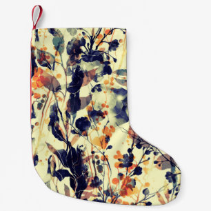 Nature's Imprints: Floral Leaves Seamless. Small Christmas Stocking