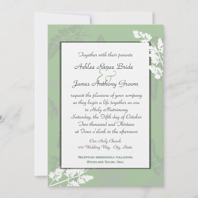 Nature's Lace Wedding Invitation (Front)