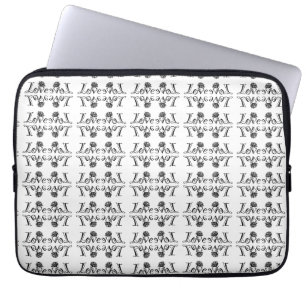 Nature's Love: Typography with a Blooming Rose Laptop Sleeve