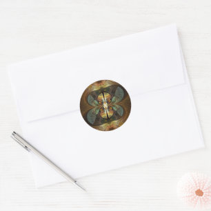 Natures Matrix Bumble Bee Abstract Classic Round Sticker