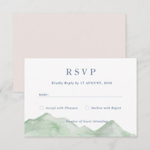 Nature's Mountain Watercolor Wedding Response RSVP