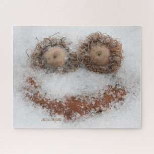 Nature's Nutty Sleety Smile Photographic Art Jigsaw Puzzle