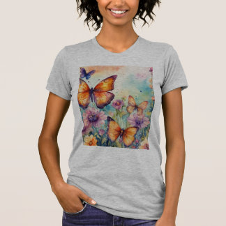 Nature's Palette: Watercolor Butterfly T-Shirt** T-Shirt