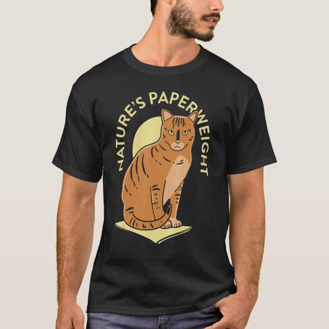 Natures Paperweight Cat Lady Cat Mum Cat T-Shirt (Front)