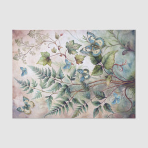Nature's Pretty Wildflowers and Blue Butterflies Tissue Paper