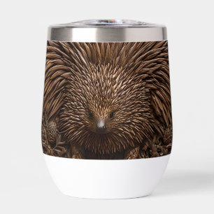 Nature's Quill: The Australian Echidna in Wood,