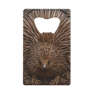 Nature's Quill: The Australian Echidna in Wood,