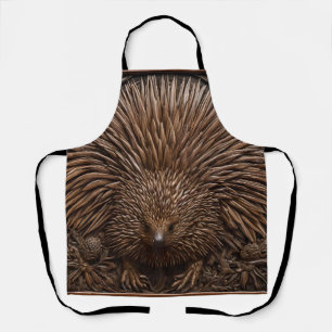Nature's Quill: The Australian Echidna in Wood, Apron