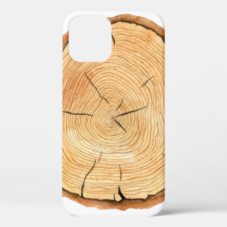 Nature's Rings: Tree Texture Triumph iPhone 12 Case
