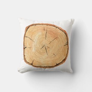 Nature's Rings: Tree Texture Triumph Cushion