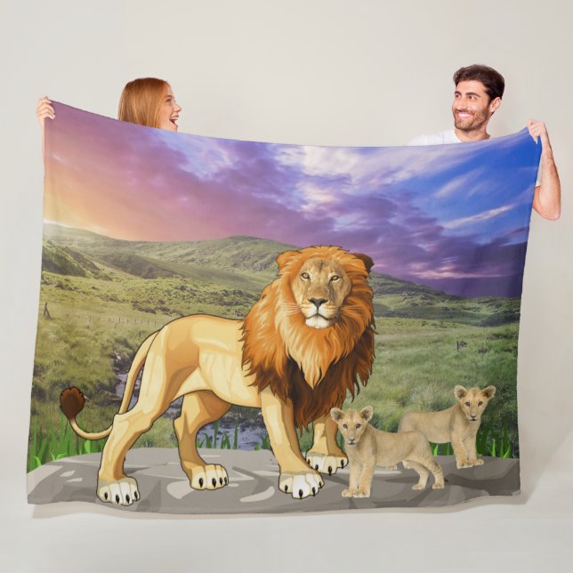 Nature's Roar Fleece Blanket (In Situ)