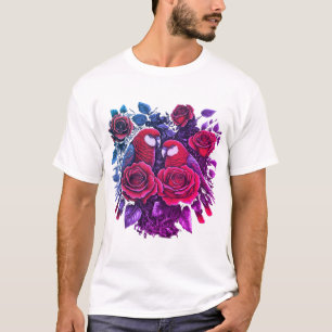 Nature's Rose Love - Elegant Couple Heart Designs: T-Shirt