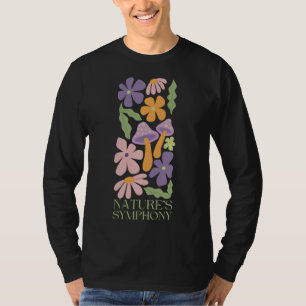 nature's symphony colorful minimalist retro flower T-Shirt