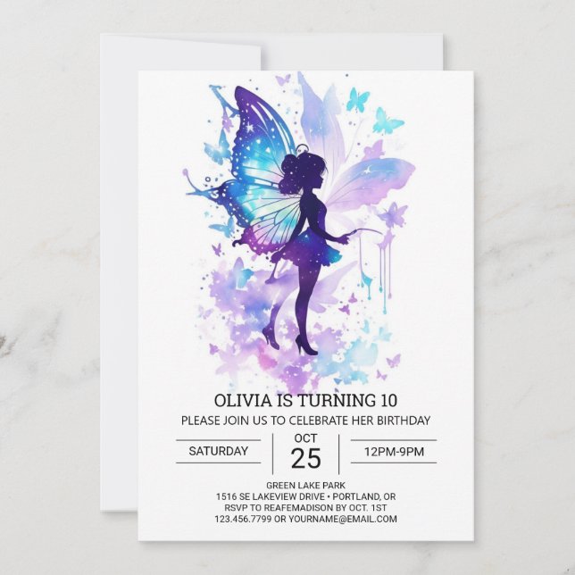 Nature's Touch Fairy Tale Birthday Magic Invitation (Front)