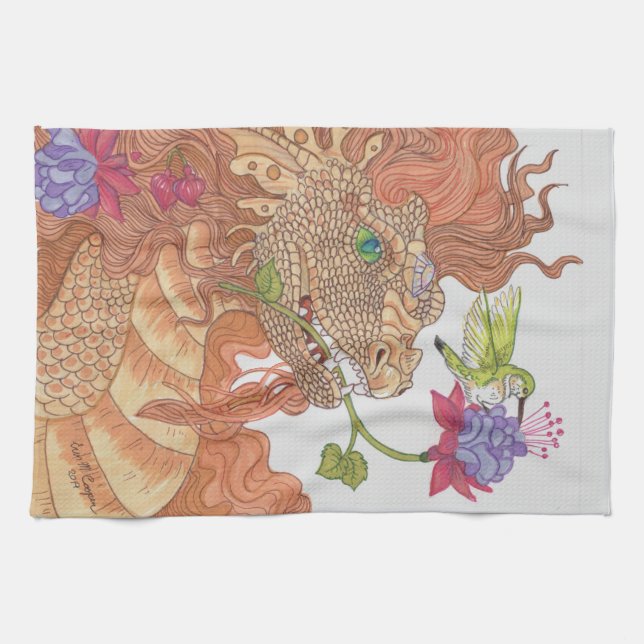 Nature's Treasures Dragon Tea Towel (Horizontal)