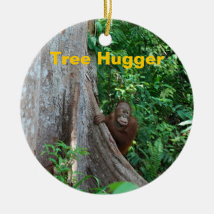 Nature's Tree Hugger Ceramic Tree Decoration