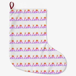 Nature's Typography: Love in Every Letter Large Christmas Stocking