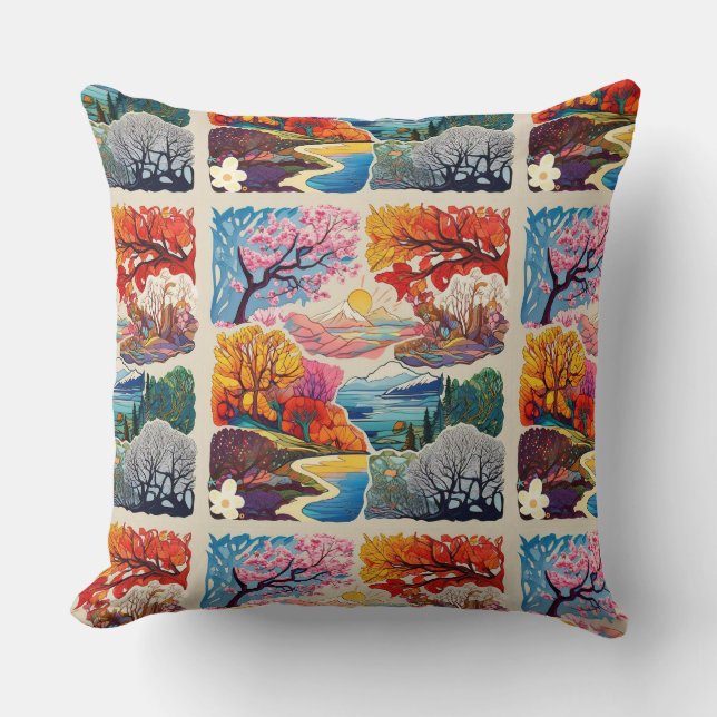 "Nature's Vibrant Hues" Cushion (Front)