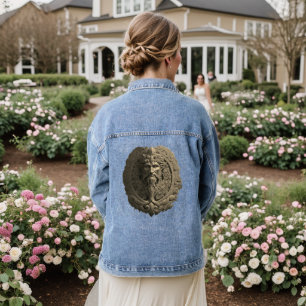 Nature's Vigilant Spirit: Green Man Denim Jacket